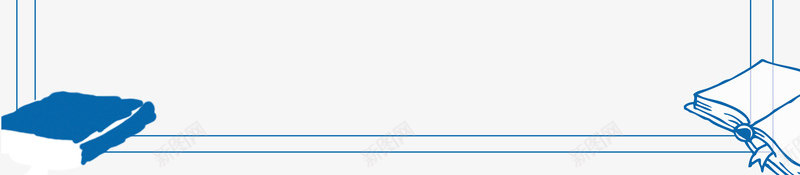 卡通蓝色手绘阅读主题边框海报png免抠素材_88icon https://88icon.com 时尚边框 框架 海报边框 相框 简约边框 线条边框 花纹边框 边框