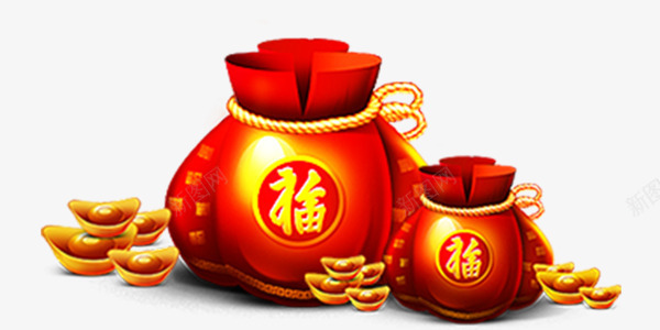 红色钱袋金元宝装饰图案png免抠素材_88icon https://88icon.com 图案 红色 装饰 金元宝 钱袋