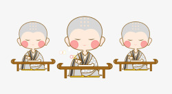 看经文的小和尚素材