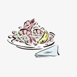 海鲜炒菜图案素材