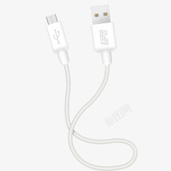 电源线插头白色短USB线图标高清图片