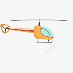卡通黄色的直升飞机矢量图素材