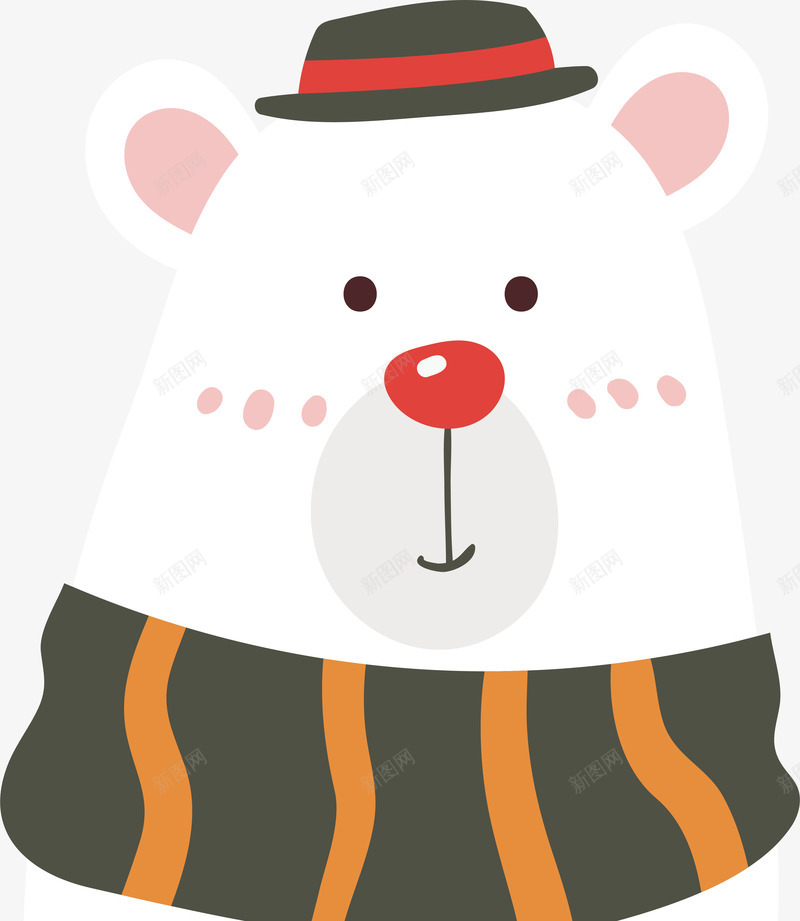 微笑的圣诞小熊矢量图ai免抠素材_88icon https://88icon.com 动物设计 卡通 可爱 圣诞小熊 微笑 节日 矢量图