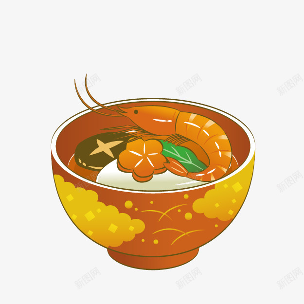 卡通红色味增汤png免抠素材_88icon https://88icon.com 卡通味增汤 新年食物 日式食物 红色小碗