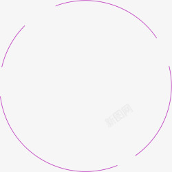 粉色圆环线条间断素材