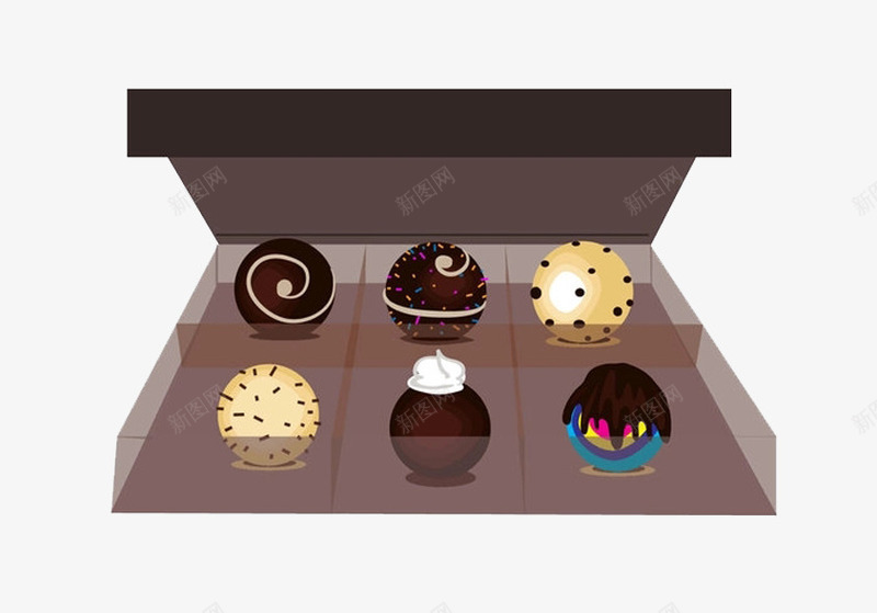 拆开的糖果盒子png免抠素材_88icon https://88icon.com 包装盒子 巧克力球 打开的盒子 拆盒子 拆礼盒 糖果盒子 零食