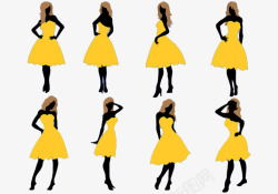 礼服性感女人黄色素材