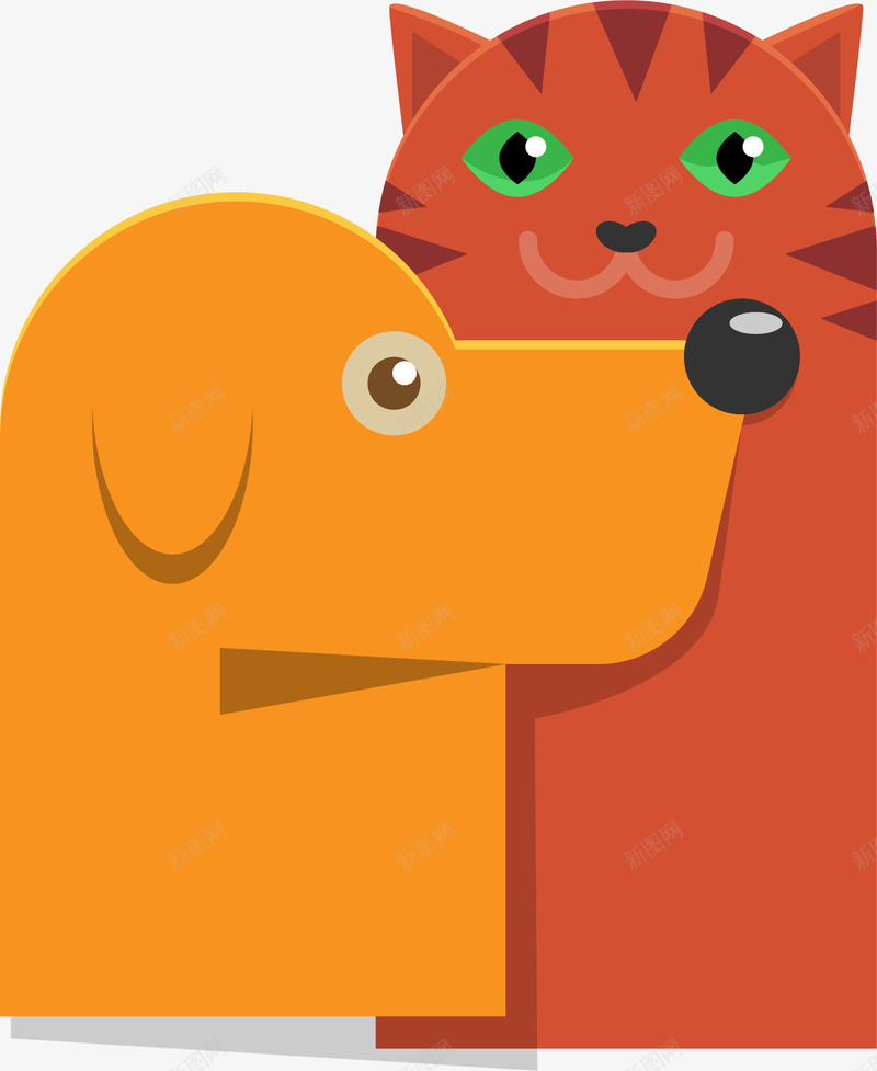 卡通小狗小猫头像矢量图ai免抠素材_88icon https://88icon.com 动物 卡通手绘 可爱 头像 小狗 小猫 矢量图