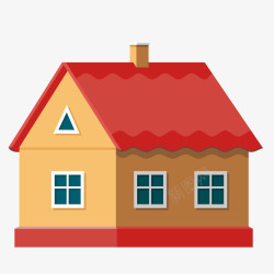 扁平化的房子卡通别墅房屋高清图片