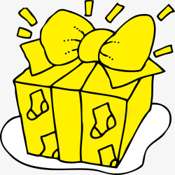 卡通礼物礼黄色包装盒素材