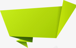 绿色折纸向不规则图形素材