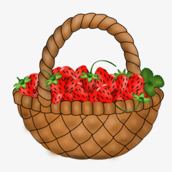一篮草莓素材