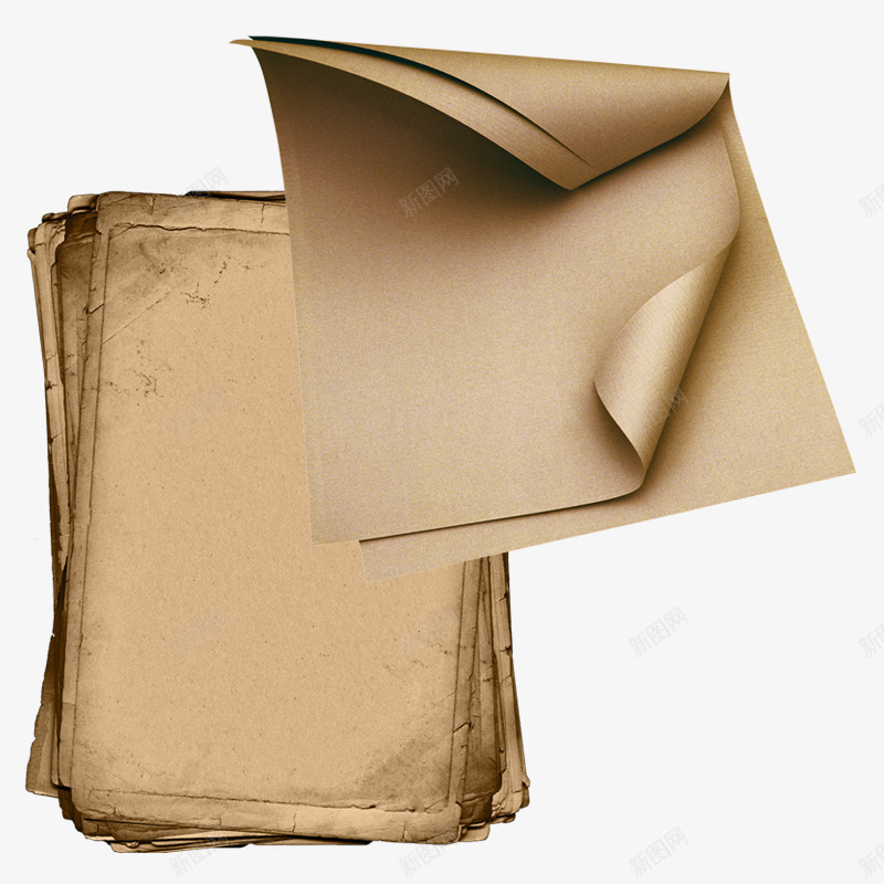 褐色写字纸psd免抠素材_88icon https://88icon.com 一叠褐色的纸 产品实物 卷起的纸 古老的纸 欧式写字纸