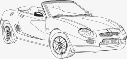 简单的汽车素材一辆手绘线描跑车高清图片