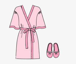 粉红色浴袍欧式女士浴袍矢量图高清图片