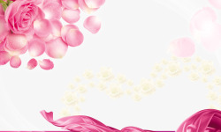 白粉色玫瑰花瓣背景素材