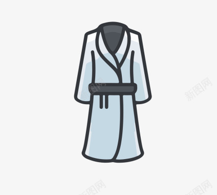 浴衣蓝色浴袍图标图标