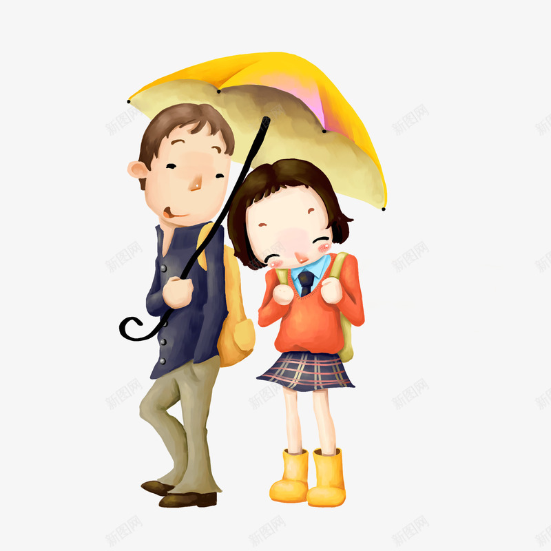 喝彩的人情侣png免抠素材_88icon https://88icon.com 下雨 喝彩的人 女人 害羞 开心 情侣 男人 花伞