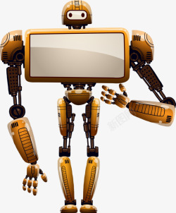 未来科技人形大屏机器人素材