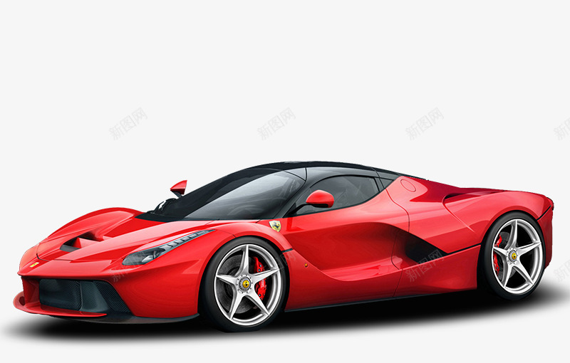 红色Ferraripng免抠素材_88icon https://88icon.com 产品实物 法拉利 赛车 跑车 银色车轮