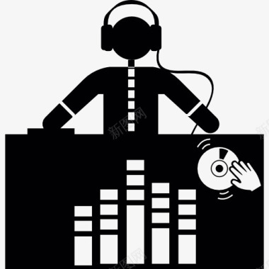 舞厅DJ混音的音乐图标图标