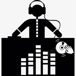 迪斯科舞厅DJ混音的音乐图标高清图片