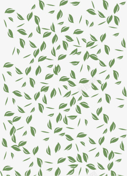 淡雅水彩花纹卡通绿色茶叶花纹背景高清图片