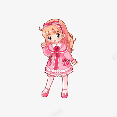 粉色裙子熊超可爱卡通少女服装粉色裙子图标图标
