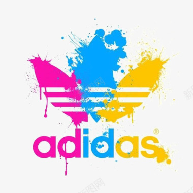 彩色喷溅涂鸦ADIDAS图标图标
