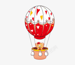 热气球卡通小熊素材