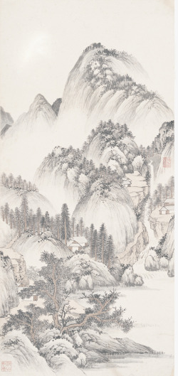 山水画水墨画素材