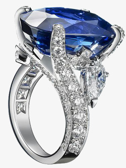 产品实物蓝宝石钻石镶嵌戒指素材