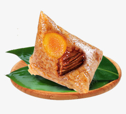 龙舟蛋黄粽免抠PNG蛋黄鲜肉粽子特写高清图片