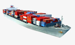 交通方式插图装着彩色箱子的货船高清图片