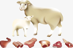 卡通手绘动物绵羊素材