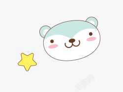 小熊脸卡通矢量图素材