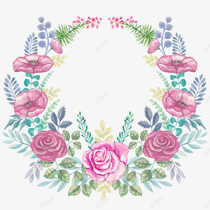 文艺清新花草花环海报装饰png免抠素材_88icon https://88icon.com 小清新花草装饰 文艺花草PPT制作 植物插画 海报设计 花环 花草包装礼盒 花草插画 花草装饰