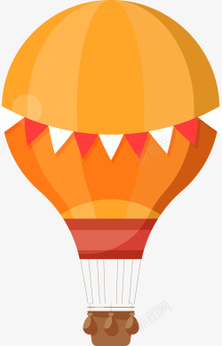 橙色卡通热气球图矢量图素材
