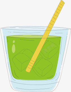绿色的苦瓜汁矢量图素材