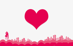 红色清新都市爱心边框纹理素材