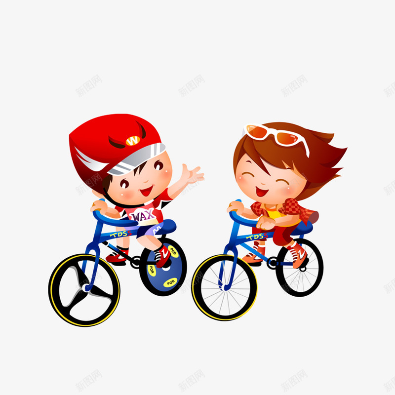 卡通男女孩骑单车png免抠素材_88icon https://88icon.com 一起锻炼 卡通男女孩骑单车 情侣骑单车 自行车