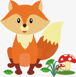 卡通动物卡通动物小狐狸插画矢量图高清图片