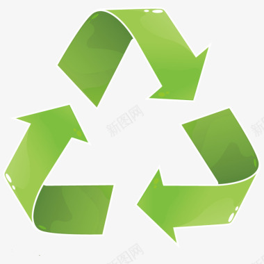 绿色环保循环回收箭头矢量图图标图标