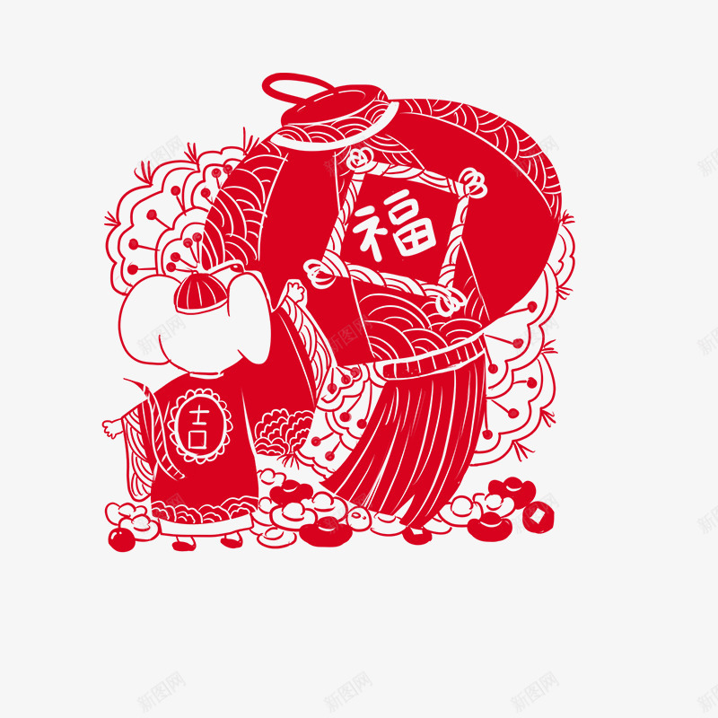 拿着灯笼的老鼠png免抠素材_88icon https://88icon.com 剪纸 灯笼 窗花 老鼠