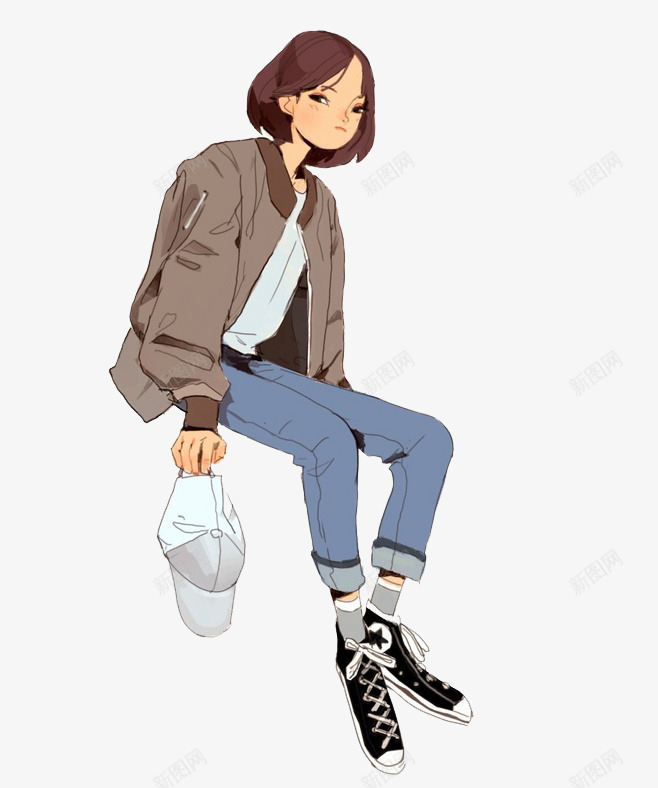 帅气嘻哈少女插画png免抠素材_88icon https://88icon.com 嘻哈 少女 帅气 插画