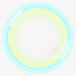 黄色灯管创意发光霓虹框灯高清图片