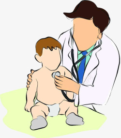 医生检查儿童身体素材