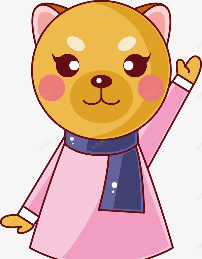 卡通招手的小熊矢量图ai免抠素材_88icon https://88icon.com Q版招手的小熊 卡通装饰 手绘招手的小熊 矢量图