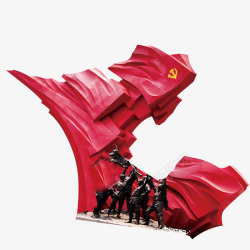 红色的旗帜党光辉素材