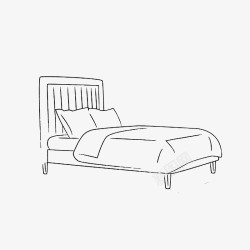 天安门黑色线稿手绘家具床高清图片